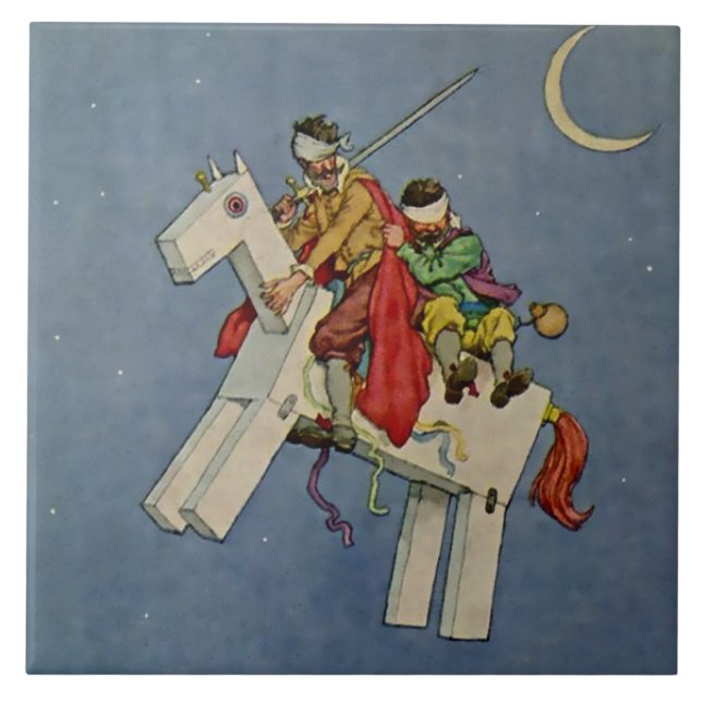 “Don Quixote” by W Heath Robinson Ceramic Tile (Front)