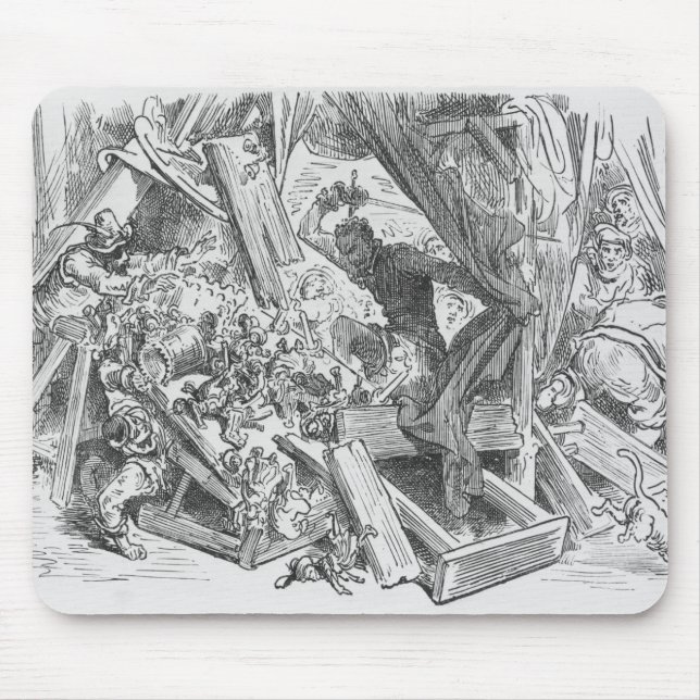 Don Quixote fighting the puppets Mouse Pad (Front)