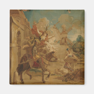 Don Quixote Guided by Folly, 18th century tapestry Magnet