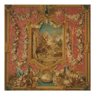 Don Quixote Guided by Folly, 18th century tapestry Photo Print