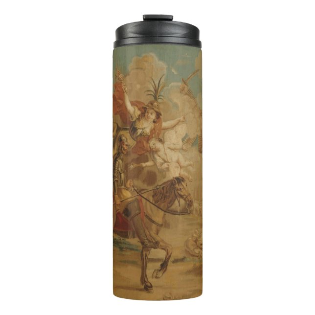 Don Quixote Guided by Folly, 18th century tapestry Thermal Tumbler (Front)