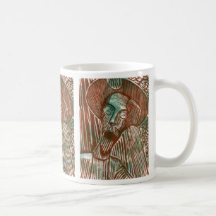 Don Quixote in Rust and Green Tiled Coffee Mug