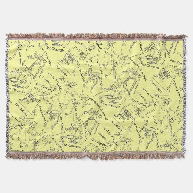 Don Quixote in translation by @QUIXOTEdotTV Throw Blanket (Front)