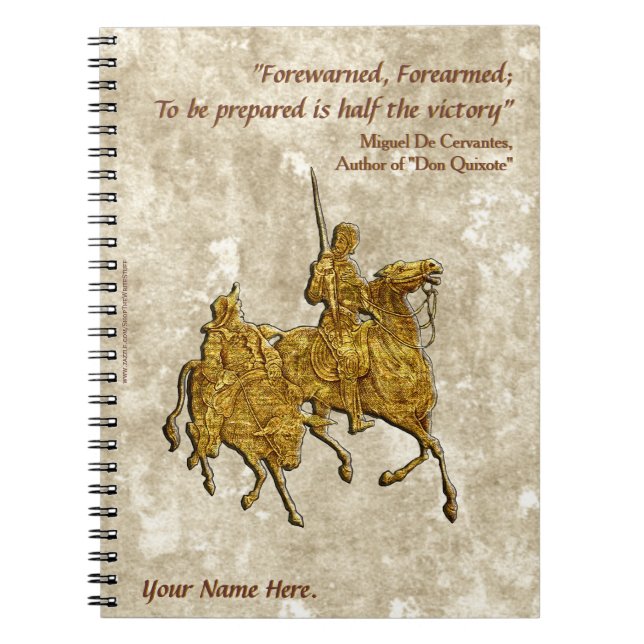Don Quixote Quote and Illustration - Personalised Notebook (Front)