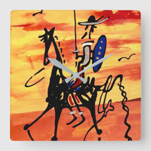 Don Quixote Square Wall Clock