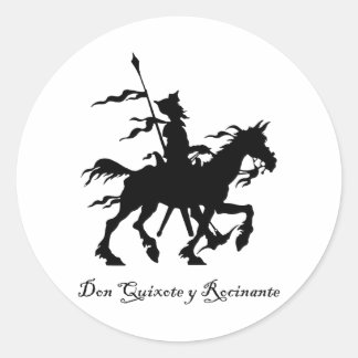 Don Quixote y Rocinante Classic Round Sticker