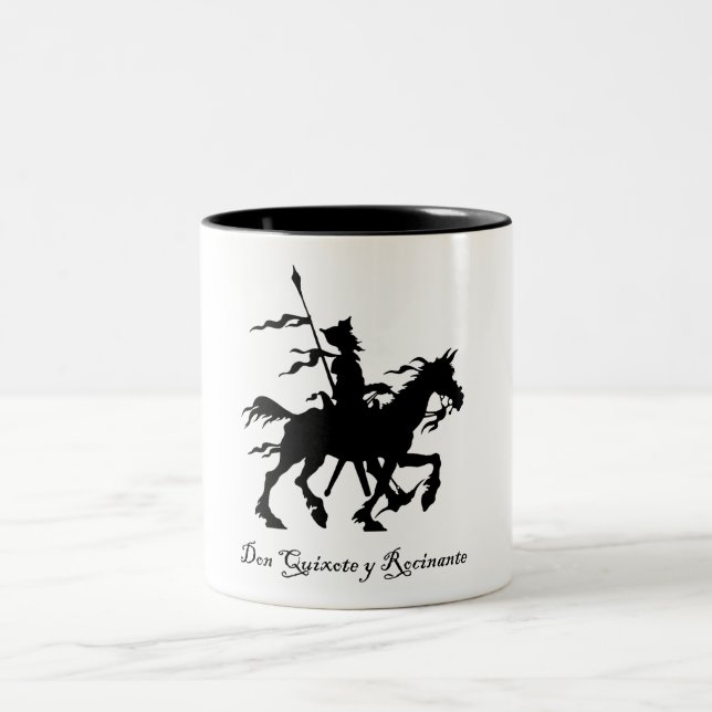Don Quixote y Rocinante Two-Tone Coffee Mug (Center)