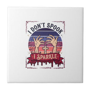 Don Spook Sparkle Zombie Hands Halloween Blood_1 Ceramic Tile