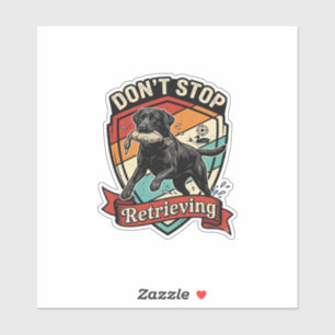 Don Stop Retrieving Black Labrador Dog Duck Retro 