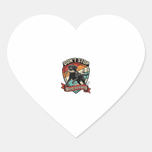 Don Stop Retrieving Black Labrador Dog Duck Retro Heart Sticker