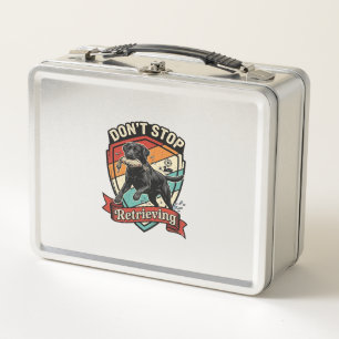 Don Stop Retrieving Black Labrador Dog Duck Retro  Metal Lunch Box
