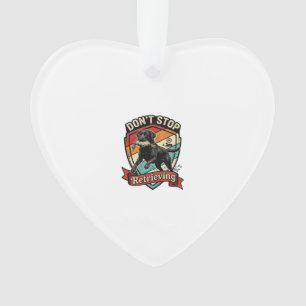 Don Stop Retrieving Black Labrador Dog Duck Retro Ornament