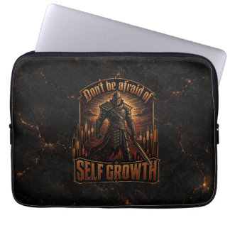 Don’t Be Afraid of Self Growth Dark Cracked Laptop Sleeve