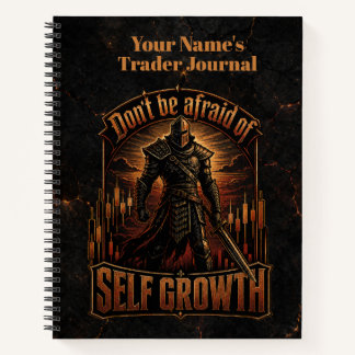 Don’t Be Afraid of Self Growth Dark Cracked Notebook