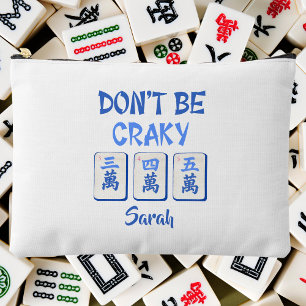 Don’t Be Craky Mahjong Blue Crak Tiles Funny Accessory Pouch
