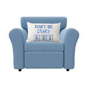 Don’t Be Craky Mahjong Blue Tiles Lumbar Cushion