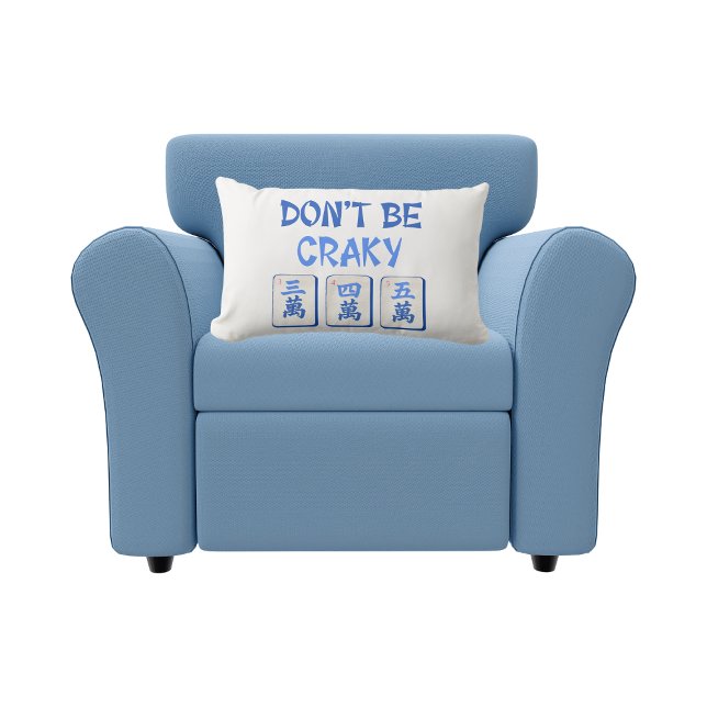 Don’t Be Craky Mahjong Blue Tiles Lumbar Cushion (Creator Uploaded)