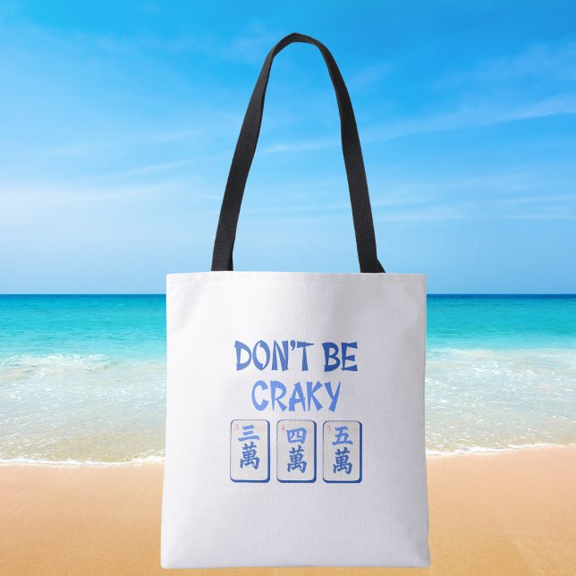 Don’t Be Craky Mahjong Blue Tote Bag (Creator Uploaded)