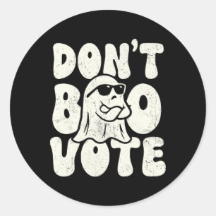 Don’t Boo Vote Halloween Costume Boys Mens Kids Classic Round Sticker