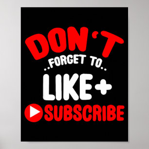 Don’t Forget To Like And Subscribe Social Media In Poster