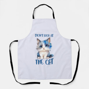 Don’t Look at the Cat – Adorable Bluish Kitten Apron