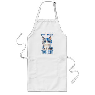 Don’t Look at the Cat – Adorable Bluish Kitten Long Apron