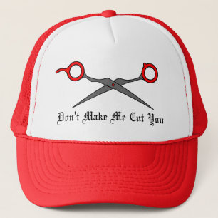 Don’t Make Me Cut You (Red Hair Cutting Scissors Trucker Hat
