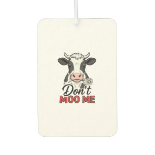 Don’t Moo Me Funny Cow Vintage Engraving Car Air Freshener