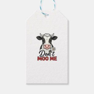 Don’t Moo Me Funny Cow Vintage Engraving Gift Tags