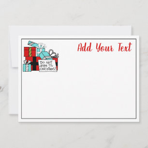 Don’t Open Til Christmas Presents Xmas Holiday Card