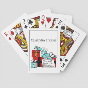 Don’t Open Til Christmas Presents Xmas Playing Cards