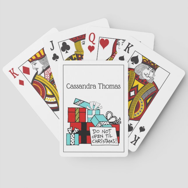 Don’t Open Til Christmas Presents Xmas Playing Cards (Back)