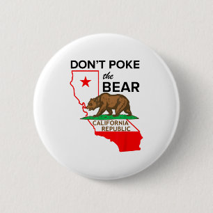Don’t Poke The Bear California Republic Design  6 Cm Round Badge