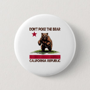 Don’t Poke The Bear California Republic Design  6 Cm Round Badge
