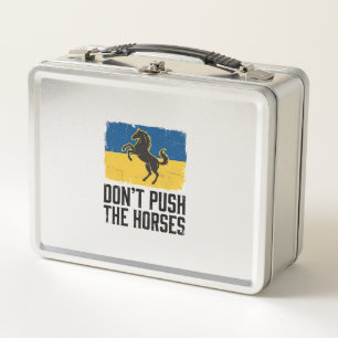 Don’t Push The Horses Vintage Horse Metal Lunch Box