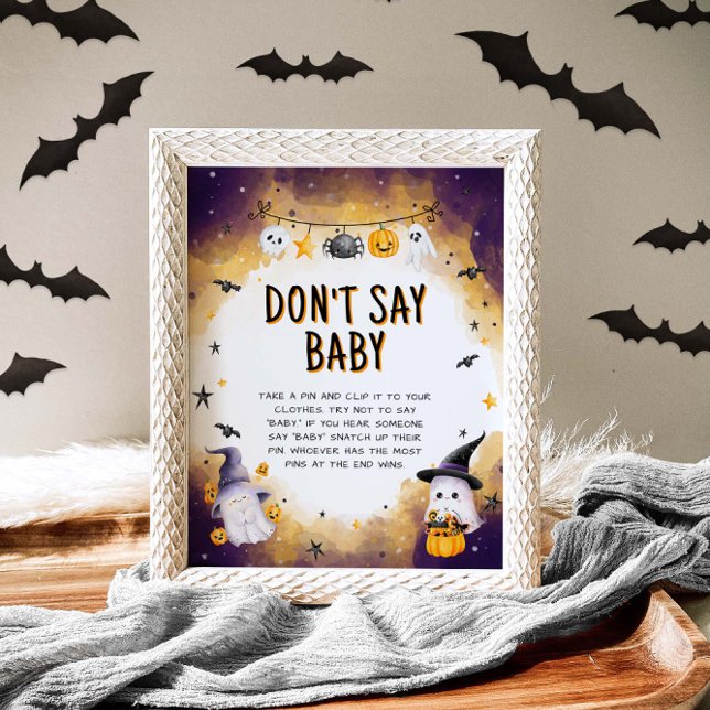 Don’t Say Baby Halloween Baby Shower Game Sign (Creator Uploaded)