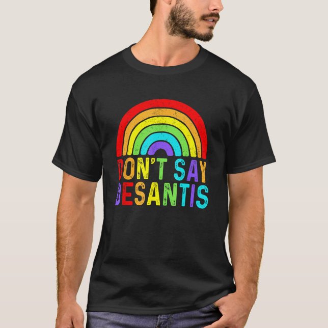 Don t Say DeSantis Rainbow Say Gay LGBTQ Pride Ant T-Shirt (Front)