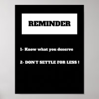 DON’T SETTLE FOR LESS Motivation quote Poster