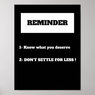DON’T SETTLE FOR LESS  Motivation quote Poster 