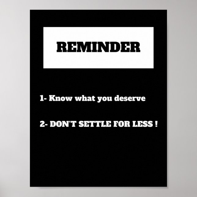 DON’T SETTLE FOR LESS  Motivation quote Poster  (Front)