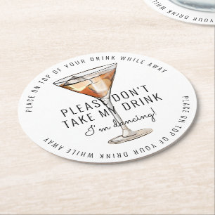 Don’t Take My Drink Wedding Round Paper Coaster