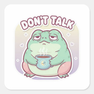 Don’t Talk Frog Sticker Cute Annoyed Frog Coffee M