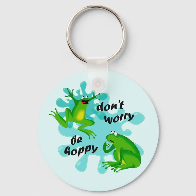 Don’t Worry Be Happy Hoppy Frog Key Ring (Front)