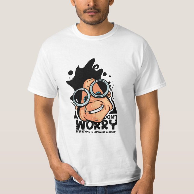Don’t Worry Cartoon Face T-Shirt (Front)
