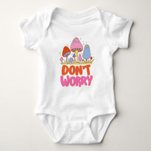 Don’t Worry – Colourful Kawaii Mushroom Baby Bodysuit