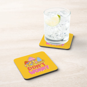 Don’t Worry – Colourful Kawaii Mushroom Coaster