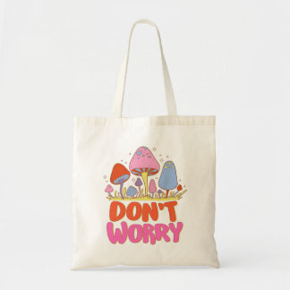 Don’t Worry – Colourful Kawaii Mushroom Tote Bag