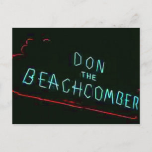 Don The Beachcomber, Vintage Chicago Neon Post Car Postcard