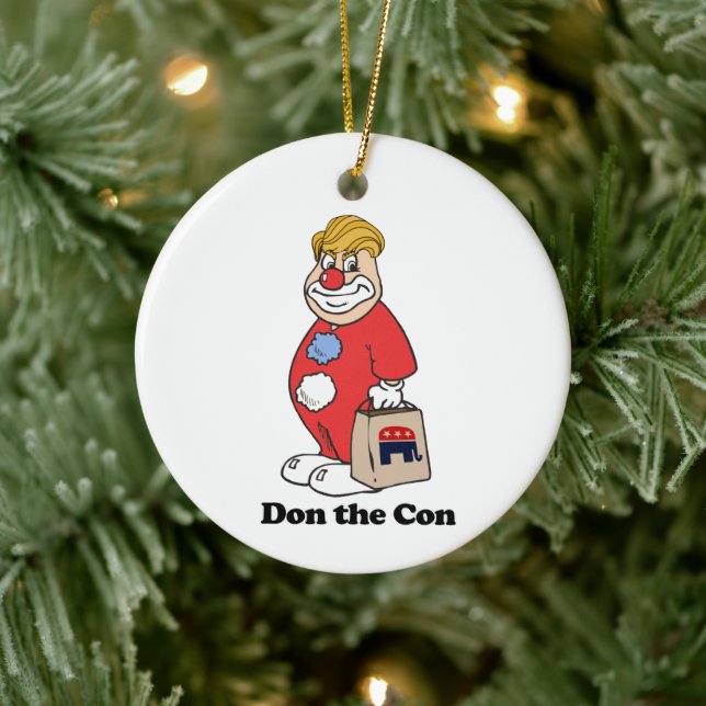 Don the con -- Anti-Trump Design - - Political -.p Ceramic Ornament (Tree)