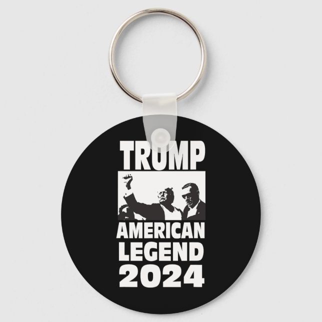 Don Trump 2024 Bulletproof Never Surrender Legend  Key Ring (Front)